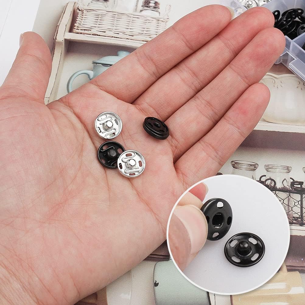 FASHIONTOAD 50 Pairs 3 Styles Skirt Hooks and Eyes Sewing Hook, Sewing Snaps Clothing Fixing Tools with Metal Snaps Buttons Fasteners Press Studs for Trousers Skirt Dress Sewing and Crafting : Arts, Crafts & Sewing
