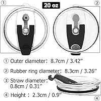 Vista 5 de Paquete de 3 tapas para vasos de 20 onzas, a prueba de derrames, resistente a salpicaduras, cubierta con popote para Old Style Rtic, Ozark Trail