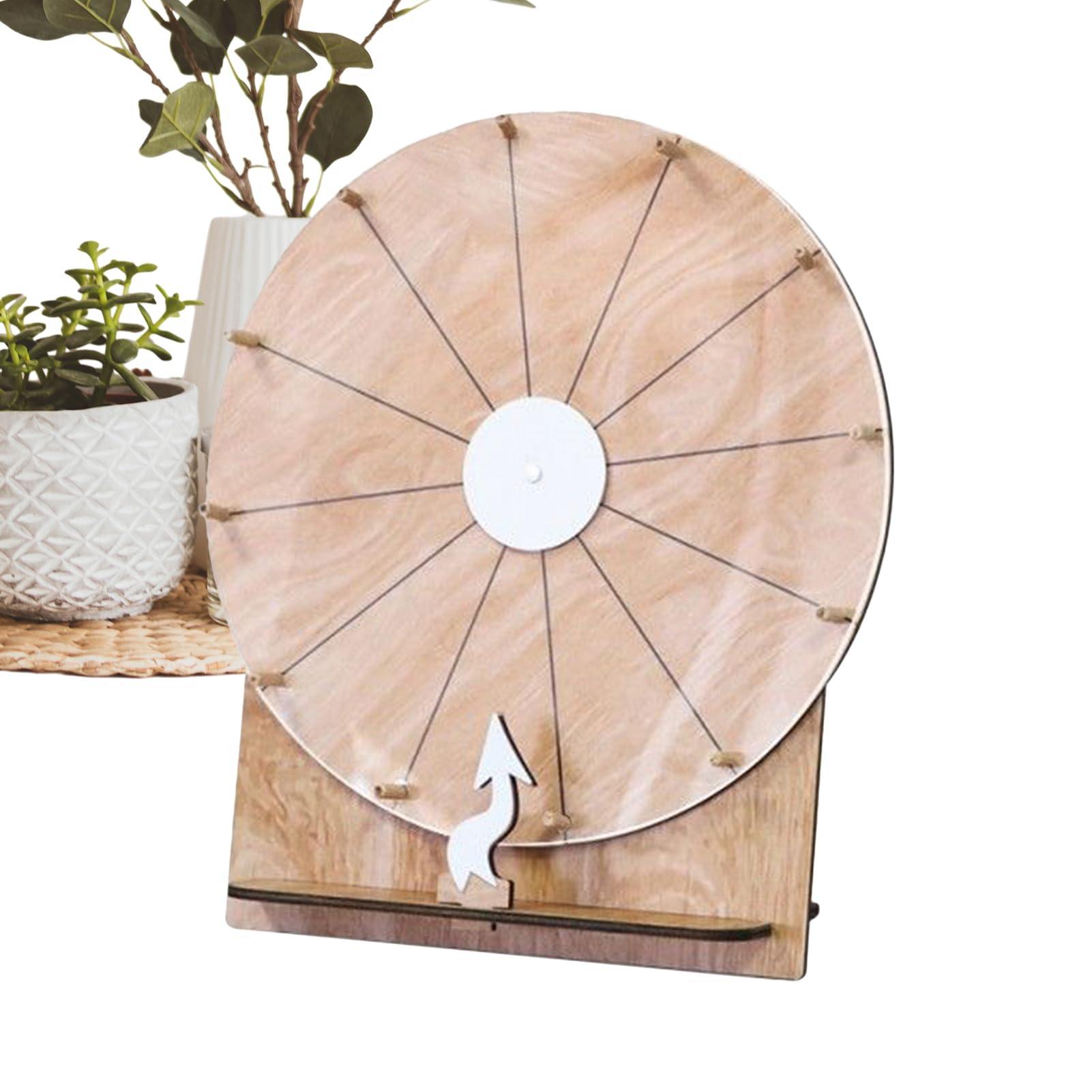 Poludatly Prize Wheel Spinner,11 Inch Wood Dry Erase Spinner Wheel | Rotating Family Game Night Supplies for Classroom Rewards Trade Shows Holiday Celebrations Kids Birthday Teens Adults