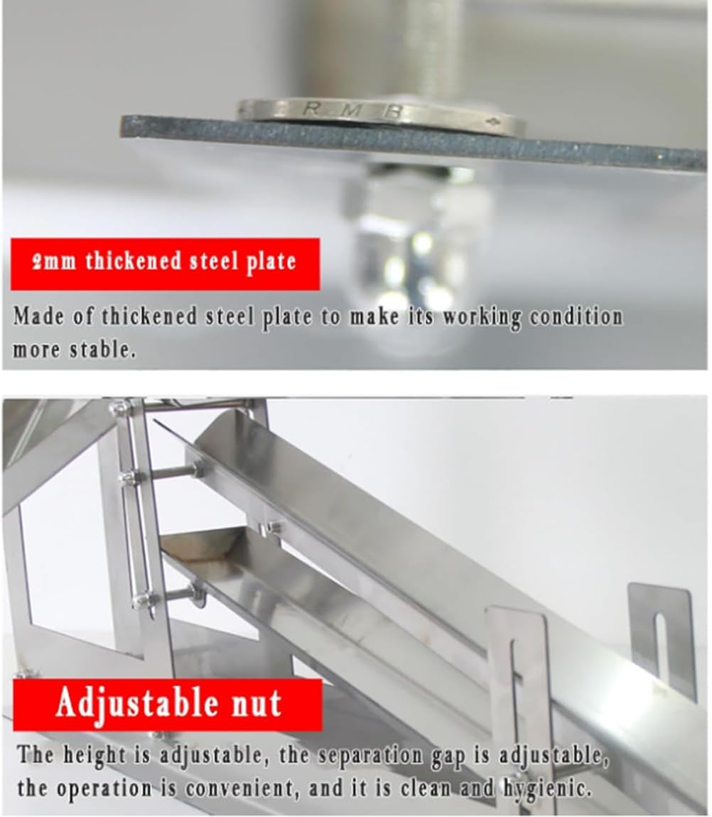 Chicken Yolk Protein Separator, Commercial 304 Stainless Steel Separation Machine for Duck Hen Eggs, Adjustable Height and Separation Gap