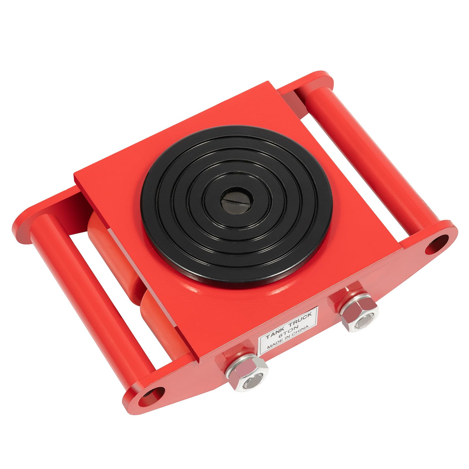 6T ruote corazzate, in acciaio pressofuso Machine Transport Skate, ruote di trasporto con rotazione a 360°, 4 ruote direzionali in poliuretano per materiali da costruzione (rosso)