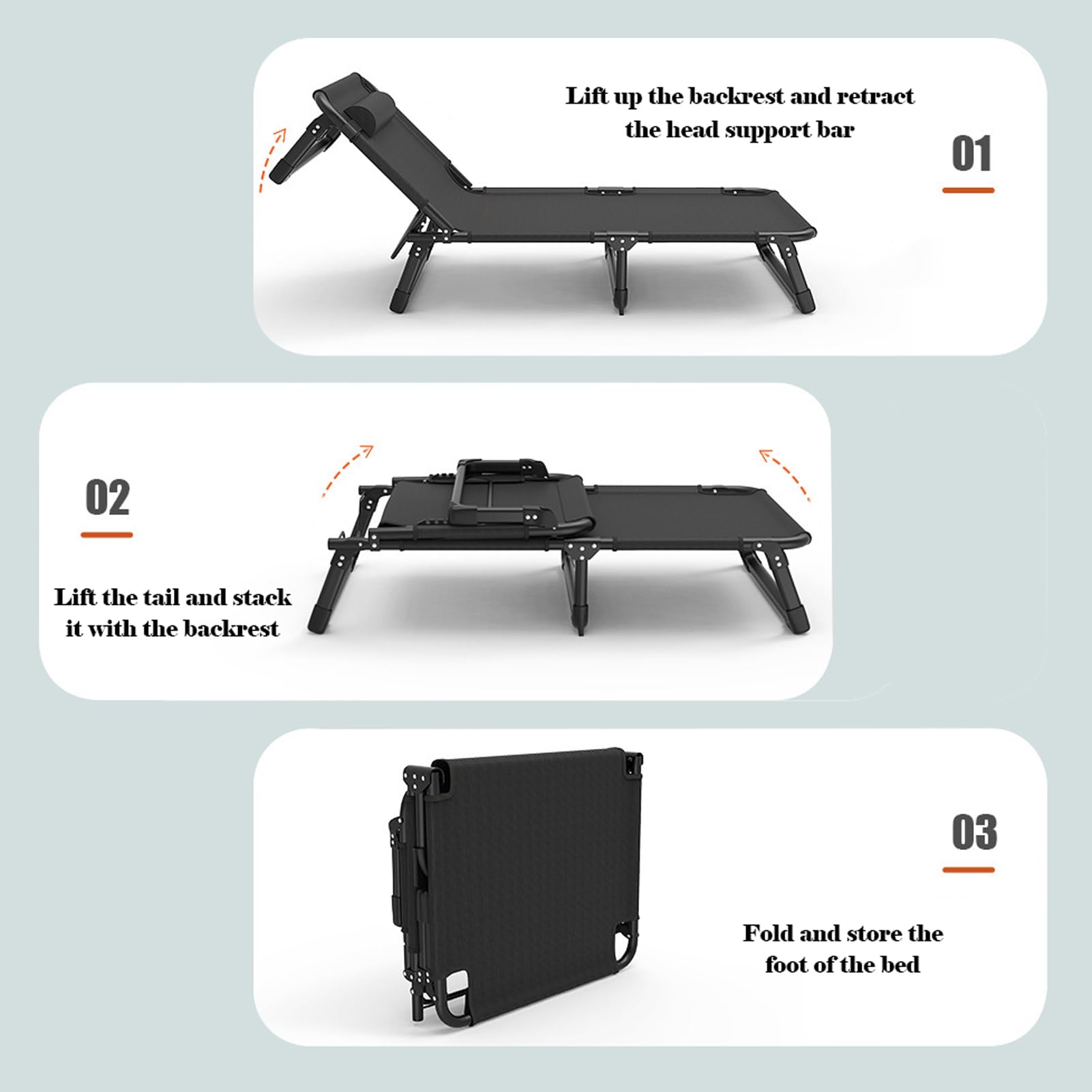 Sedia da salotto pieghevole portatile, regolabile, reclinabile, leggera, per esterni, patio, balcone, spiaggia, comoda e versatile (A)