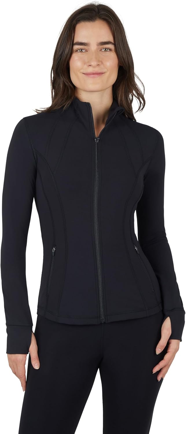 Yogalicious Womens Ultra Soft Lightweight Full Zip Yoga Jacket with Pockets