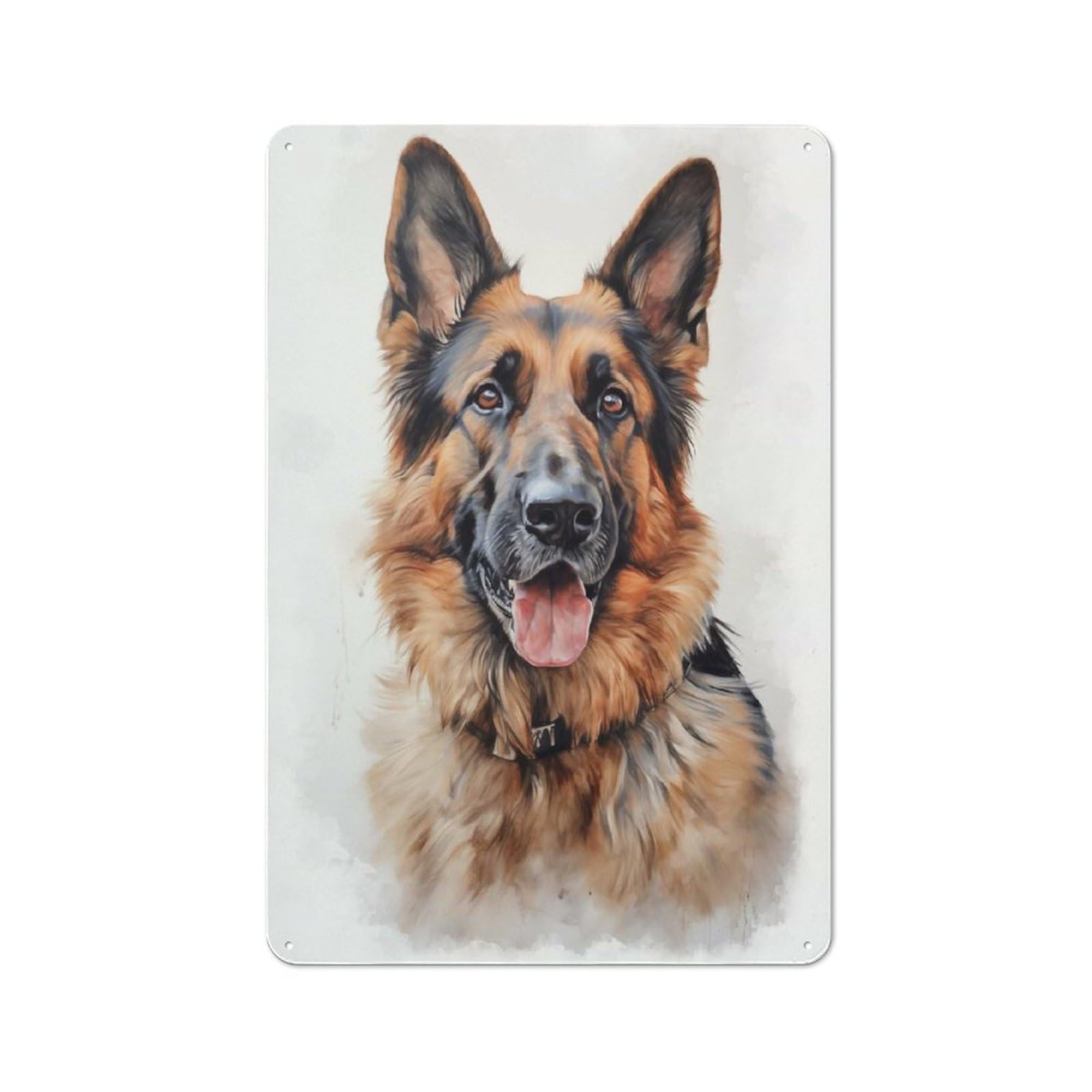 Junmoney German Shepherd Dog Vintage Tin Sign 30X20cm With For Home Office Or Studio, Winter Wall Decor For Creative Workspace Decorators