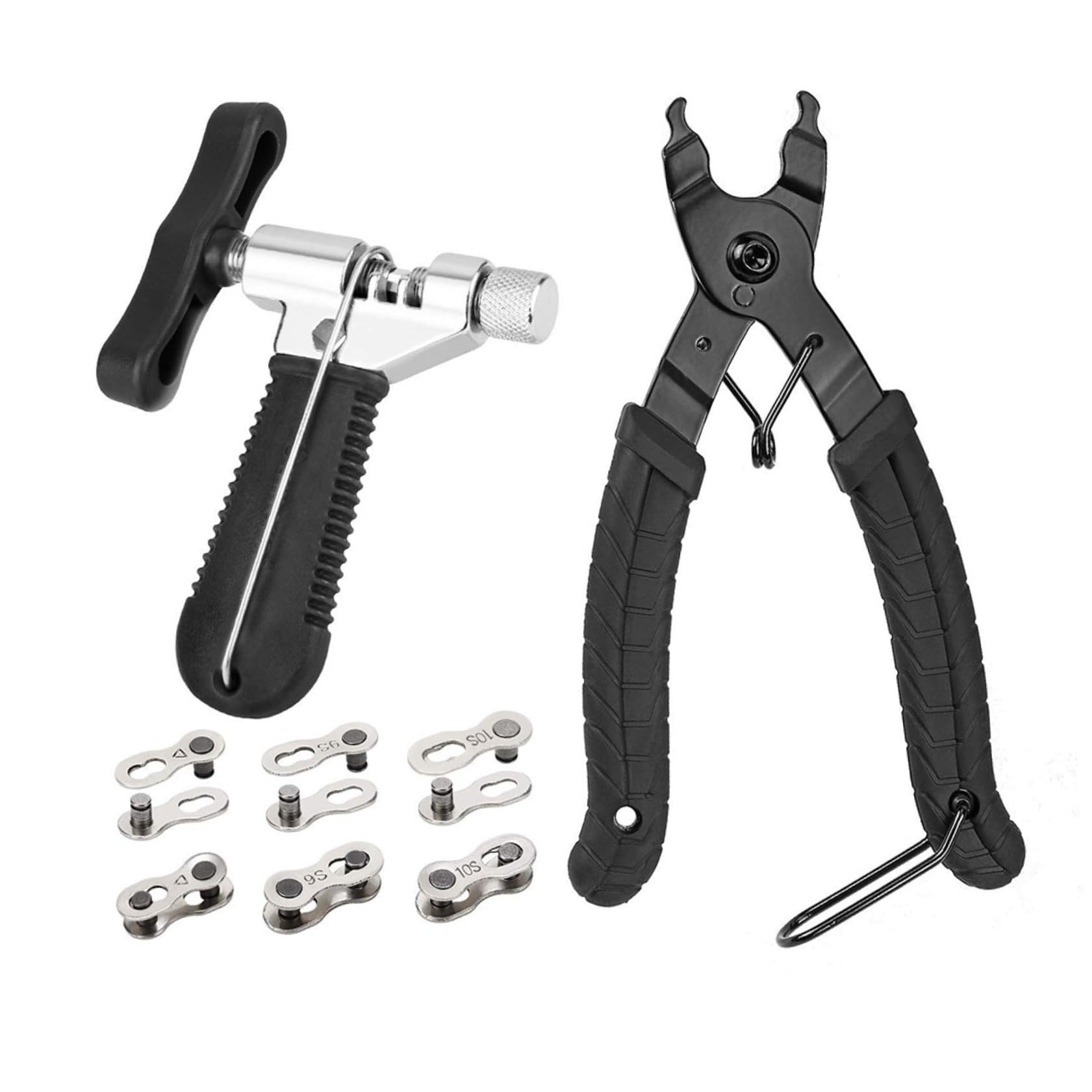SUPVOX Alicates De Cierre De Gancho y Bucle Cortador De Cadena Herramienta De Cadena De Reparación De Bicicletas Alicates De Enlace De Bicicleta Black Acero Inoxidable Más Abs