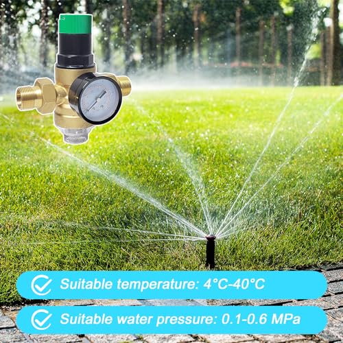 Miniatura 7 de 3 4 De Pulgada Regulador Presion Agua, Latón Engrosado Ajustable Regulador De Presion Agua, Reductor De Presion De Agua Con Filtro Y Manómetro, Adecuado Para Residencias, Edificios Y Fábricas