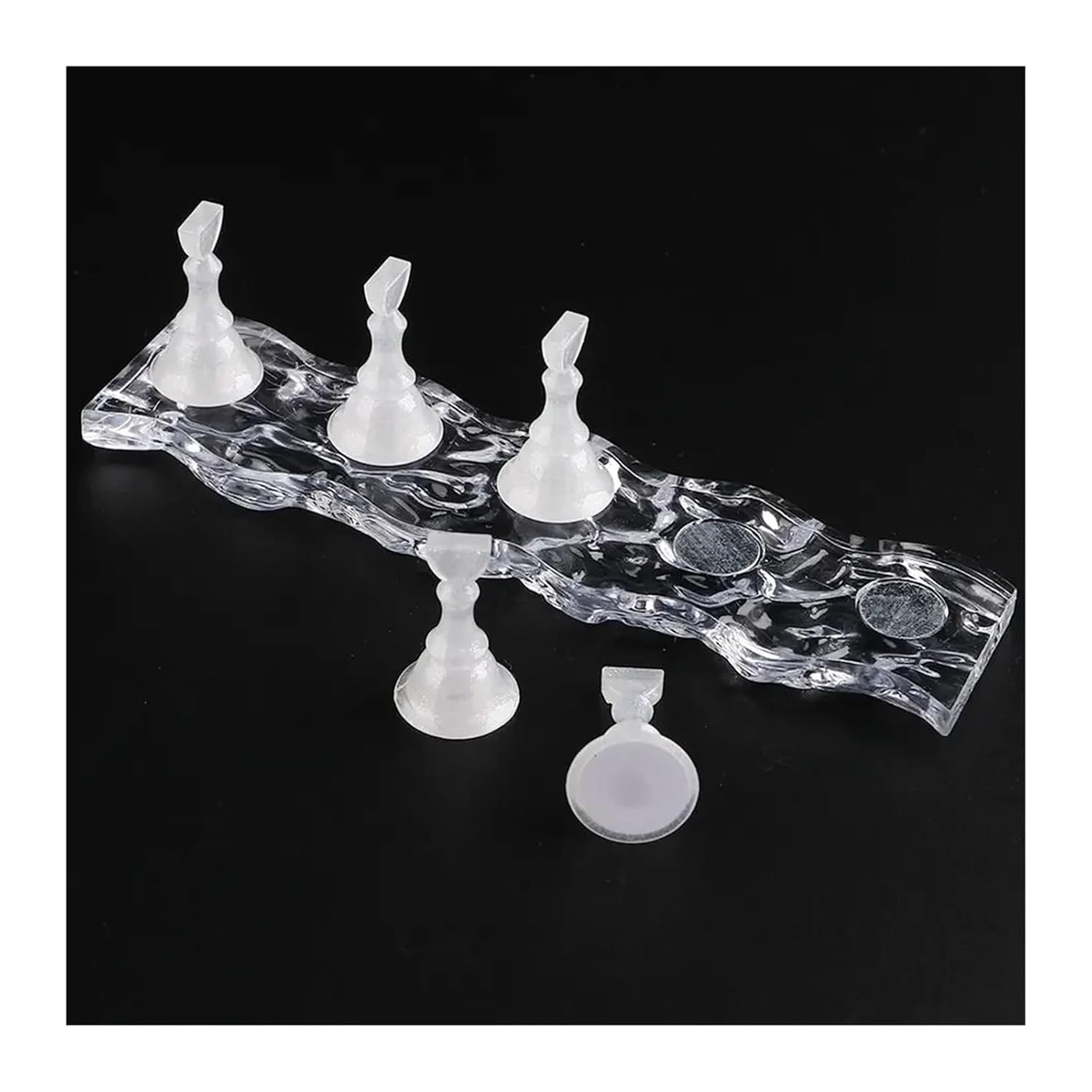 5pcs Magnetic Nail Holder + 25pcs Stand Nails Practice for Display Press on Manicure Training Gel Polish Nail Tips