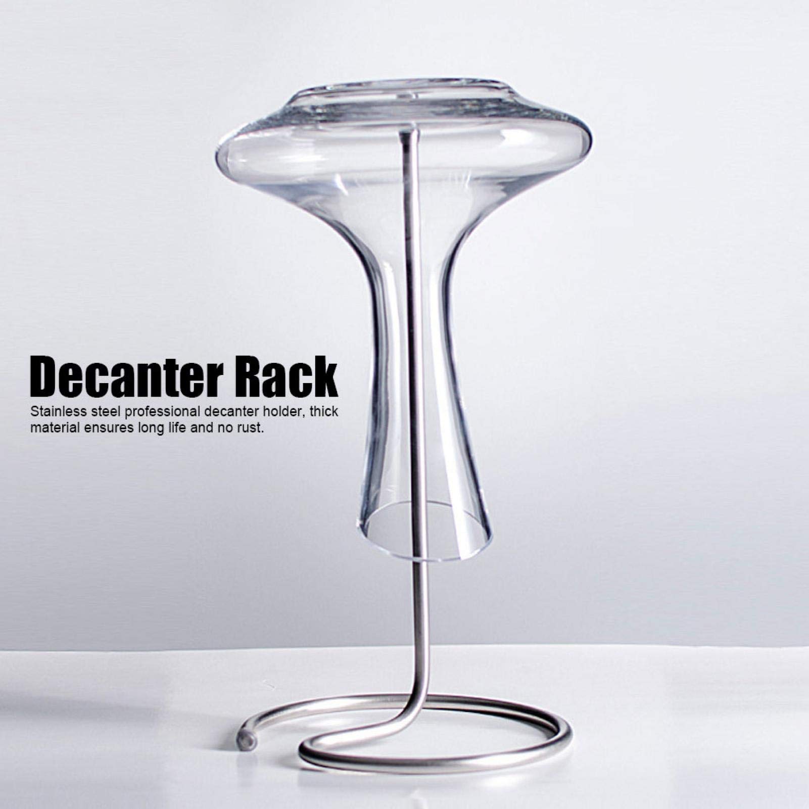 HERCHR Decanter Rack Soporte de acero inoxidable 16,5 x 16,5 x 31 cm