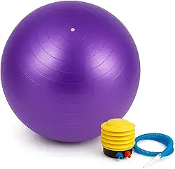 Bola de Pilates Yoga 55 cm com Bomba – Suporta até 200 kg – Látex Premium Antiestouro e Textura Antiderrapante – Pilates Yoga Academia Reabilitação e Fisioterapia