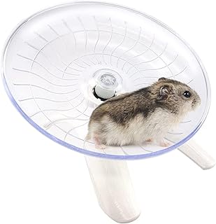 18cm Mute Hamster Fliegende Untertasse, 7 Zoll Hamster Fliegende Untertasse, Geräuschloses Rad für Kleintiere Flying Saucer Nager, für Nager, Lgel, Meerschweinchen, Kleine Haustiere, Weiß