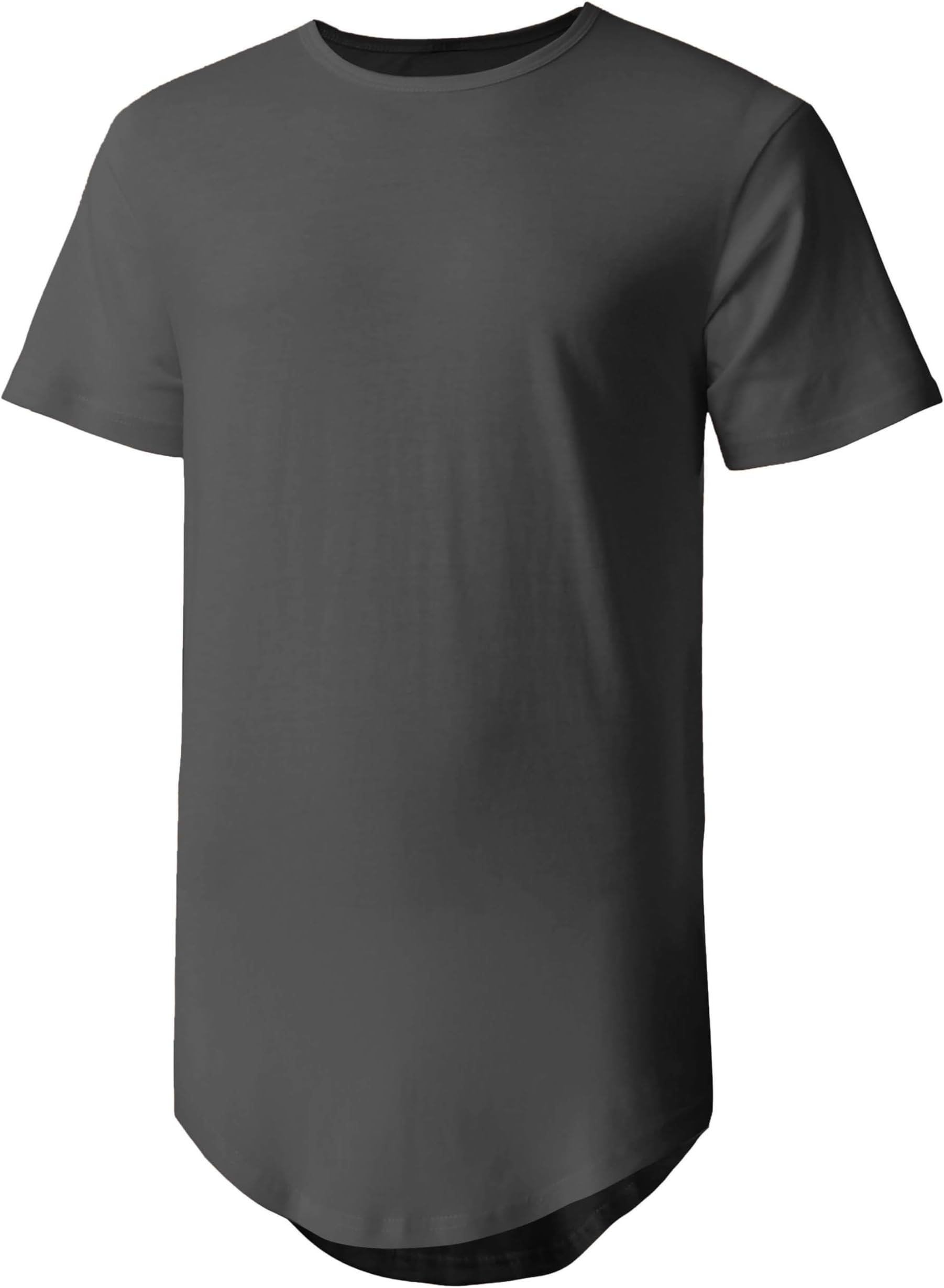 Hat and BeyondMens Hipster Curve Hem Droptail Tee Premium Longline T Shirts