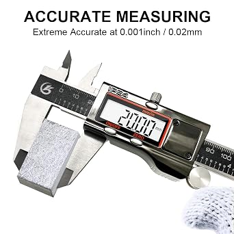 KETOTEK Digital Caliper Measuring Tool, IP54 Waterproof Stainless Steel Electronic Vernier Caliper 6 Inch/150mm Digital Micrometer with Large LCD Screen