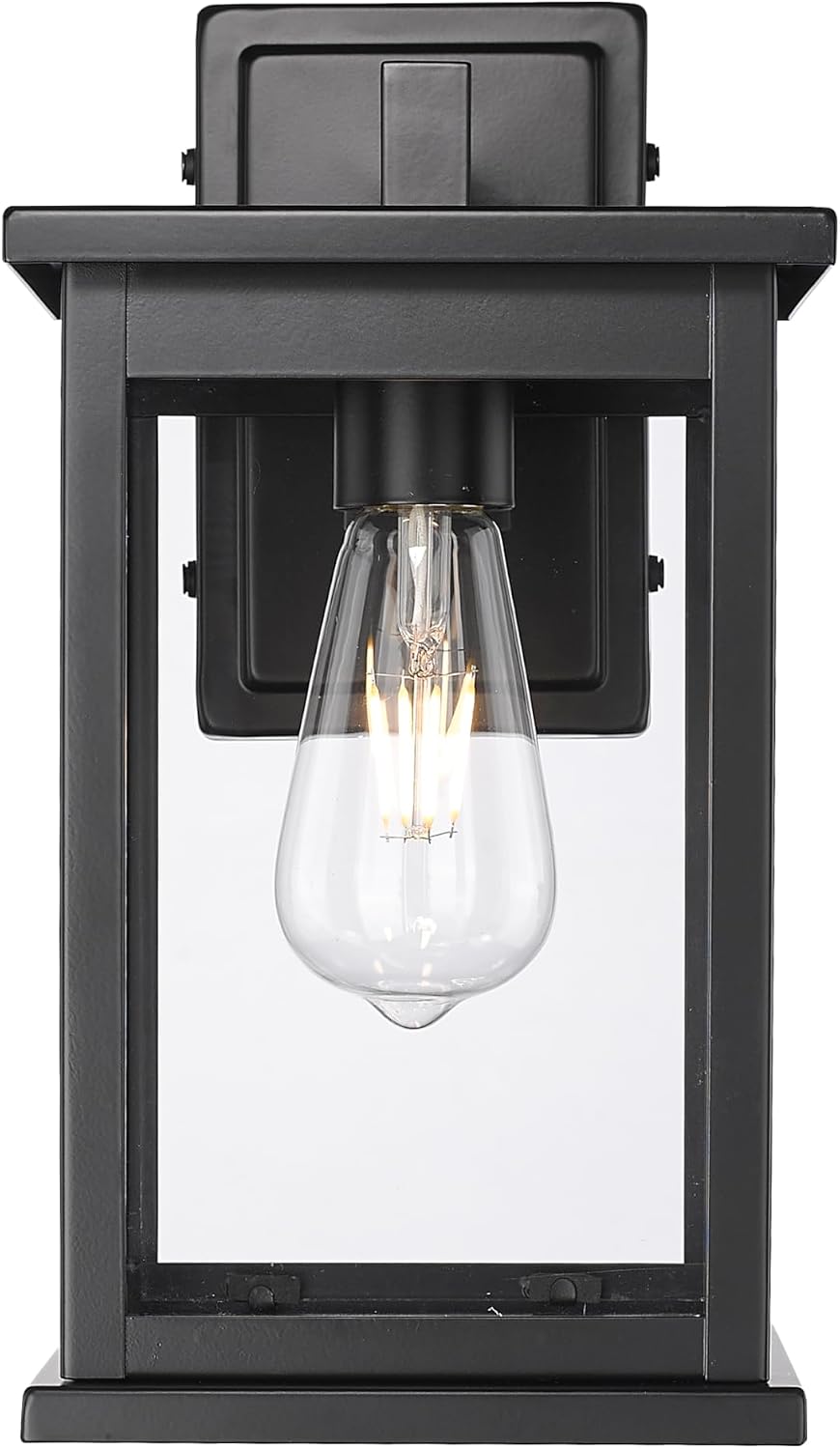 ML Lighting | Bowton II Collection | 4102-PBK | 1 Light Outdoor Wall Sconce in Powder Coated Black Finish with Clear Glass Shade | Perfect for Walkways, Porches, Backyards, Patios, and Driveways