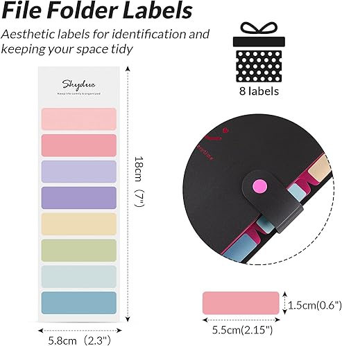 Miniatura 4 de Carpeta clasificadora acordeón bolsillos organizador de documento Skydue papel carta A4 Negro
