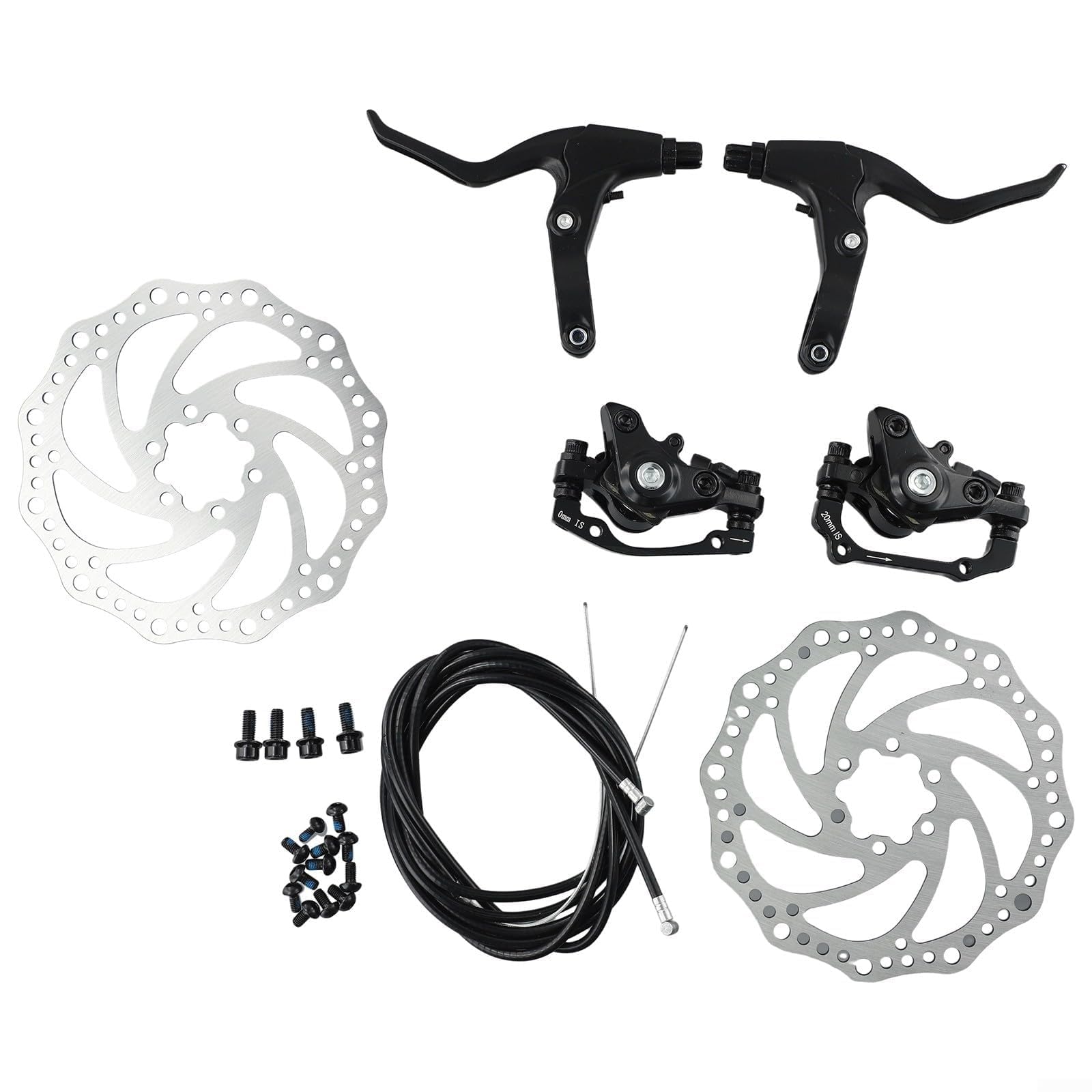 Frenos de disco mecánicos para mejorar el freno de bicicleta de montaña, configuración completa delantera y trasera con rotores de 160 mm