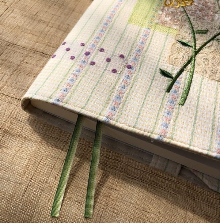 Couverture de livre A5 en coton réglable style patchwork cottagecore