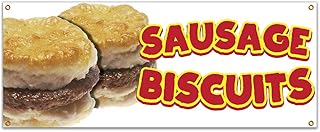 Sausage Biscuits 48" Banner Concession Stand Food Truck Single Sided