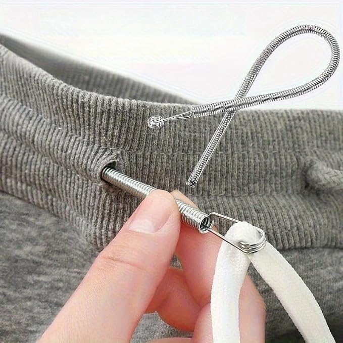Bendable Spring Drawstring Threader Clip Pants Hoodies Elastic Band Lace Cord Flexible Drawstring Thread DIY Sewing Accessories (1pc)