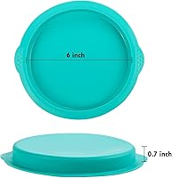 Vista 4 de Webake Juego de moldes para tartas de capas, moldes redondos de 6 pulgadas para hornear arcoíris, molde de silicona para pastel de Whoopie jumbo