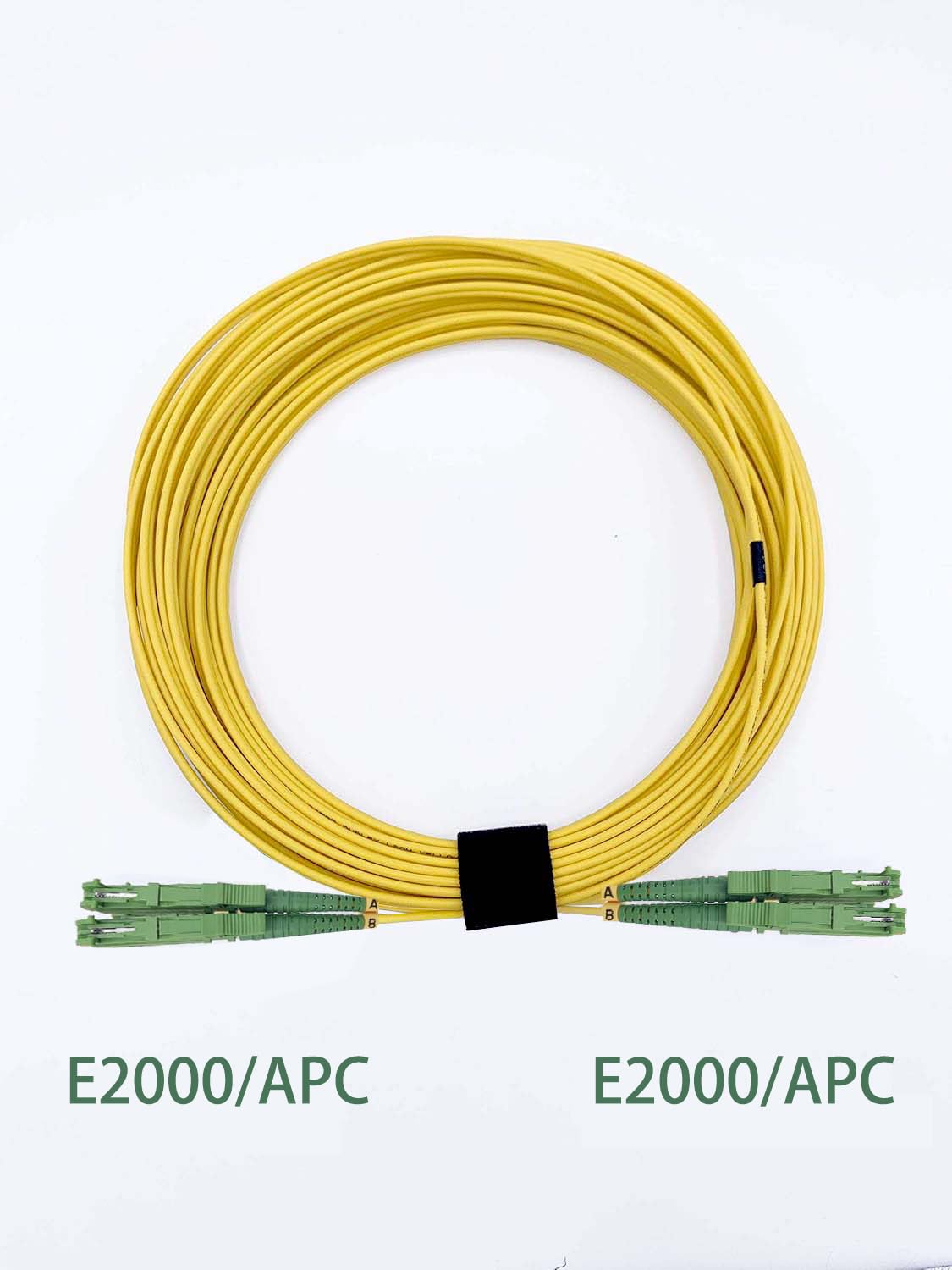 Elfcam® Glasfaserkabel E2000/APC auf E2000/APC, Duplex-Monomode, 9/125 μm, optischer Jumper, LSZH (20 m)