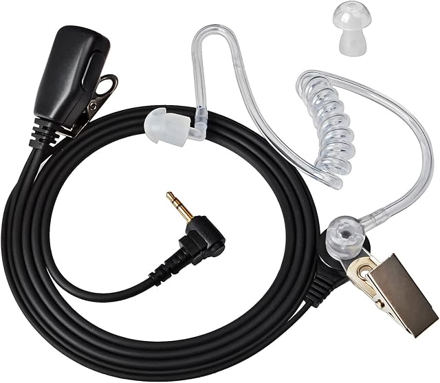 HYS 1 Pin 2.5mm Earpiece with Mic, Security Headset Compatible with Motorola TLKR-T60 T61 T62 T80 T81 T82 T-92 H2O T80 Extreme T82 Extreme(1 Pack)