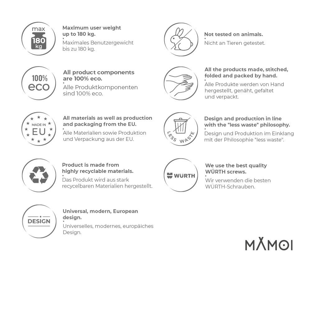 MAMOI® Gymnastikbalancebalken, klappbar, Kunstleder, 200 cm, rutschfest, weiche Oberfläche, Heimtraining, bis 180 kg Belastbarkeit