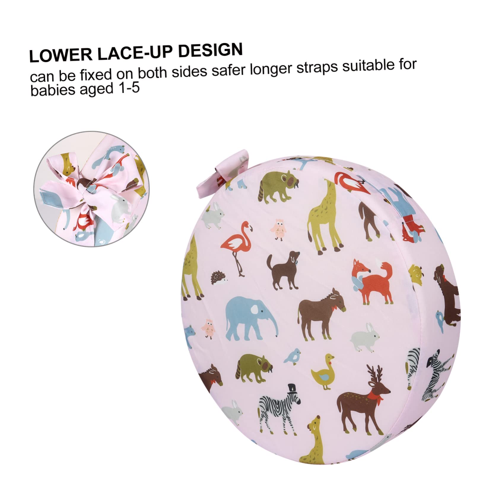 2piezas Cojín Elevador Redondo Para Niño Asiento Acolchado Alta Funda Extraíble y Lavable Para Sillas De Diseño De Animales De Limpiar y Almacenar