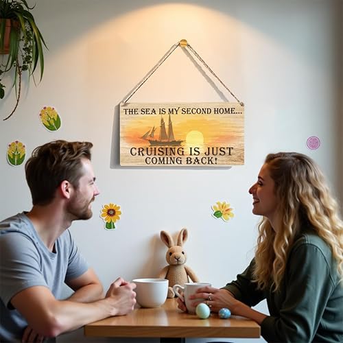 Miniatura 6 de Decoración para puerta de crucero, letrero magnético para decoración de viaje, regalo de crucero de granja, placa colgante de madera, decoración de