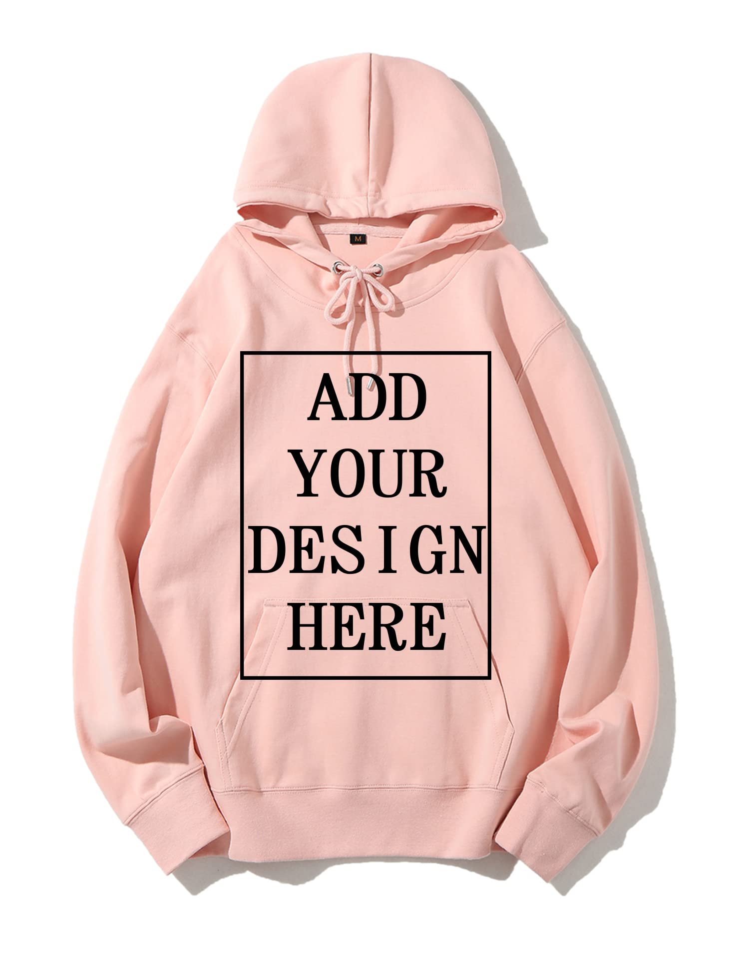 Oucouvip Custom Hoodies Design Your Own Cotton Personalized Sweatshirt for Women Men Front and Back