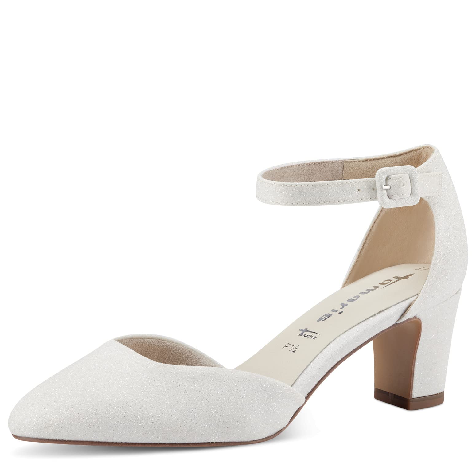 Tamaris Women's pumps with block heel white 5 UK