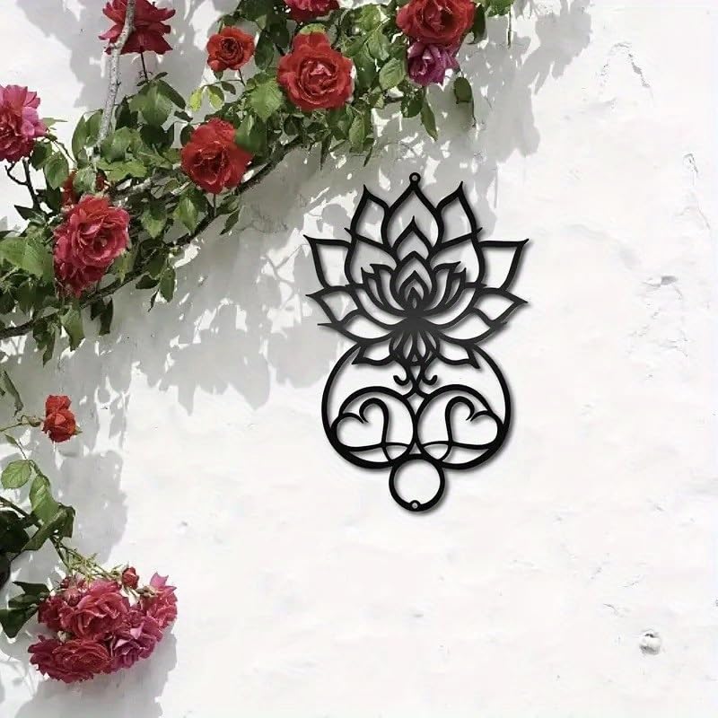 Arte de loto en hierro negro con acabado forjado de alta calidad