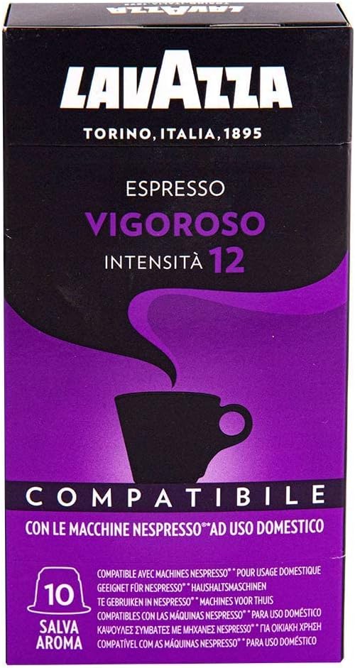 Lavazza Nespresso Compatible Coffee Capsules (10 Pack of 10) (Vigoroso