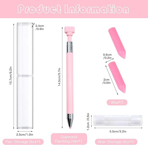 Miniatura 2 de ZYNERY 12 piezas de accesorios de arcilla para bolígrafos artísticos de diamante, pegamento de cera de pintura de diamante 5D, punta de cera de