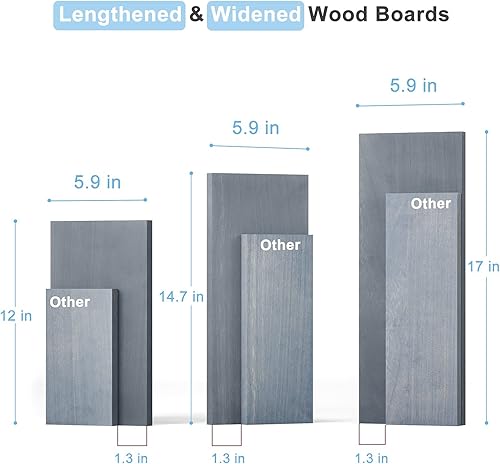 Miniatura 3 de SRIWATANA Juego de 3 estantes flotantes montados en la pared, estantes de madera rústica para dormitorio, baño, sala de estar, cocina (negro)