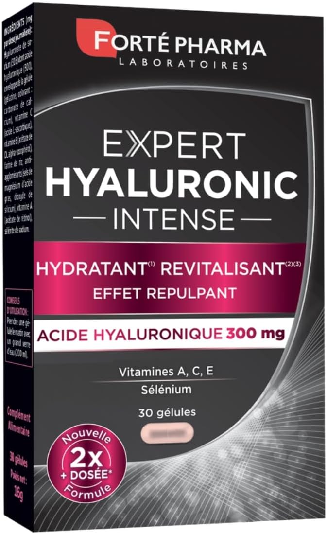 Forté Pharma – Expert Hyaluronic Intense | Skin Supplement with Hyaluronic Acid – Plumping Effect | 30 capsules