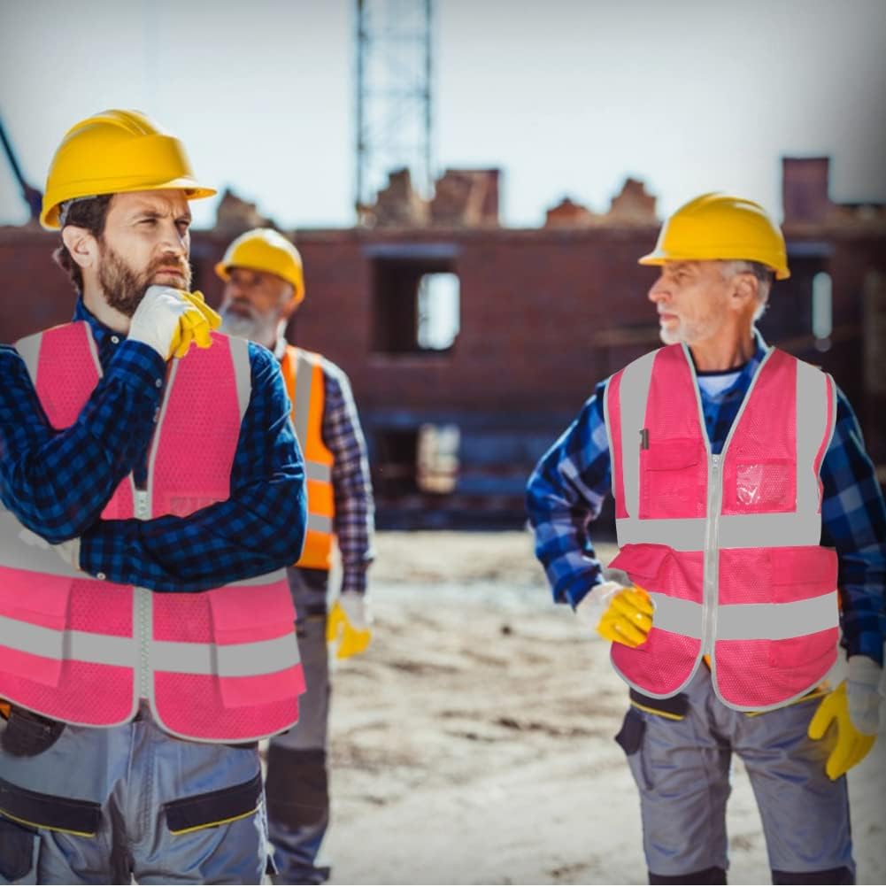 FEimaX High Visibility Safety Vest Mesh Reflective Work Vests for Men Women with Pockets and Zipper Meets ANSI/ISEA Standards - Image 5