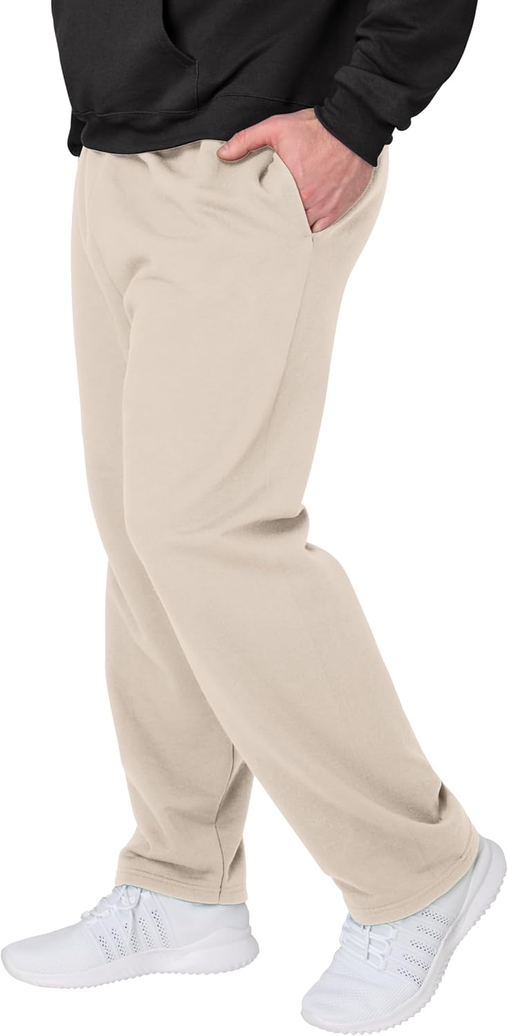 Hanes Men's EcoSmart Sweatpants, Athletic Lounge Pants with Pockets, Open Hem Bottom, Fleece Pants - Image 4