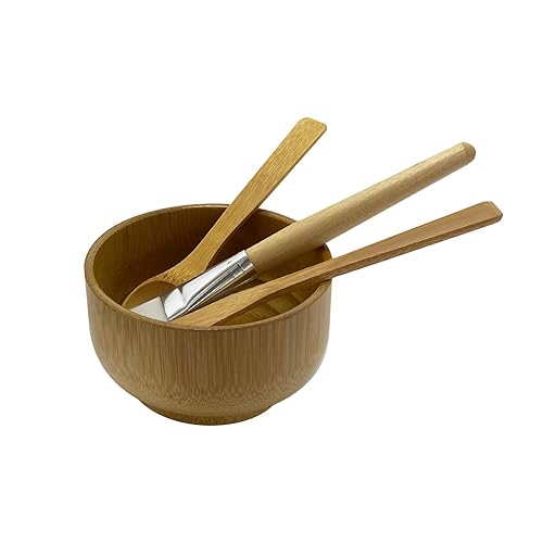 Miniatura 1 de Juego de 4 cuencos para mezclar mascarillas de bambú, herramientas faciales para el cuidado de la piel, kit de herramientas de mezcla de mascarillas
