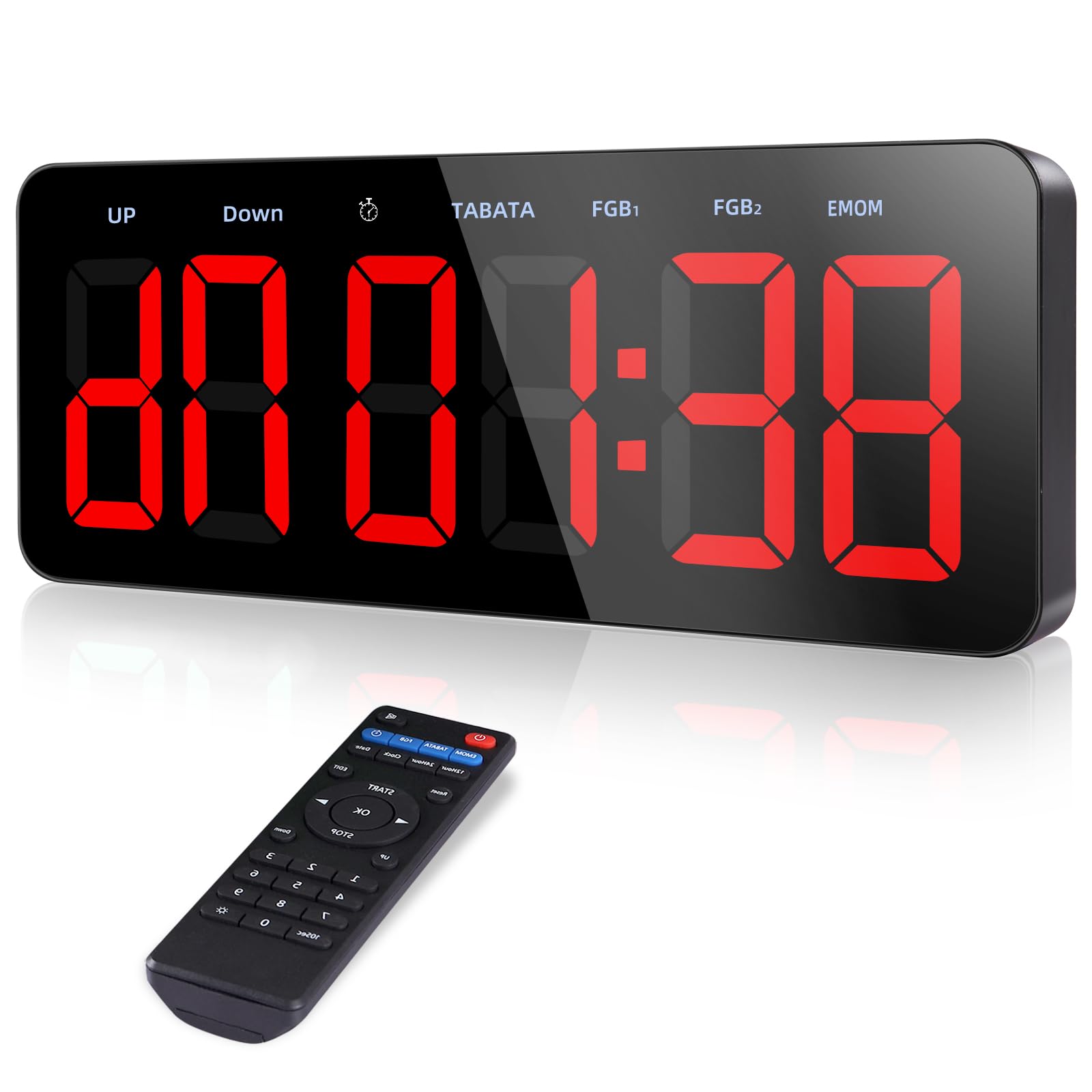 Timer Sport Fitness Grand Minuteur D'intervalle LED de Gym Chronomètre | Count Up, Count Down, Horloge, TABATA, HIIT