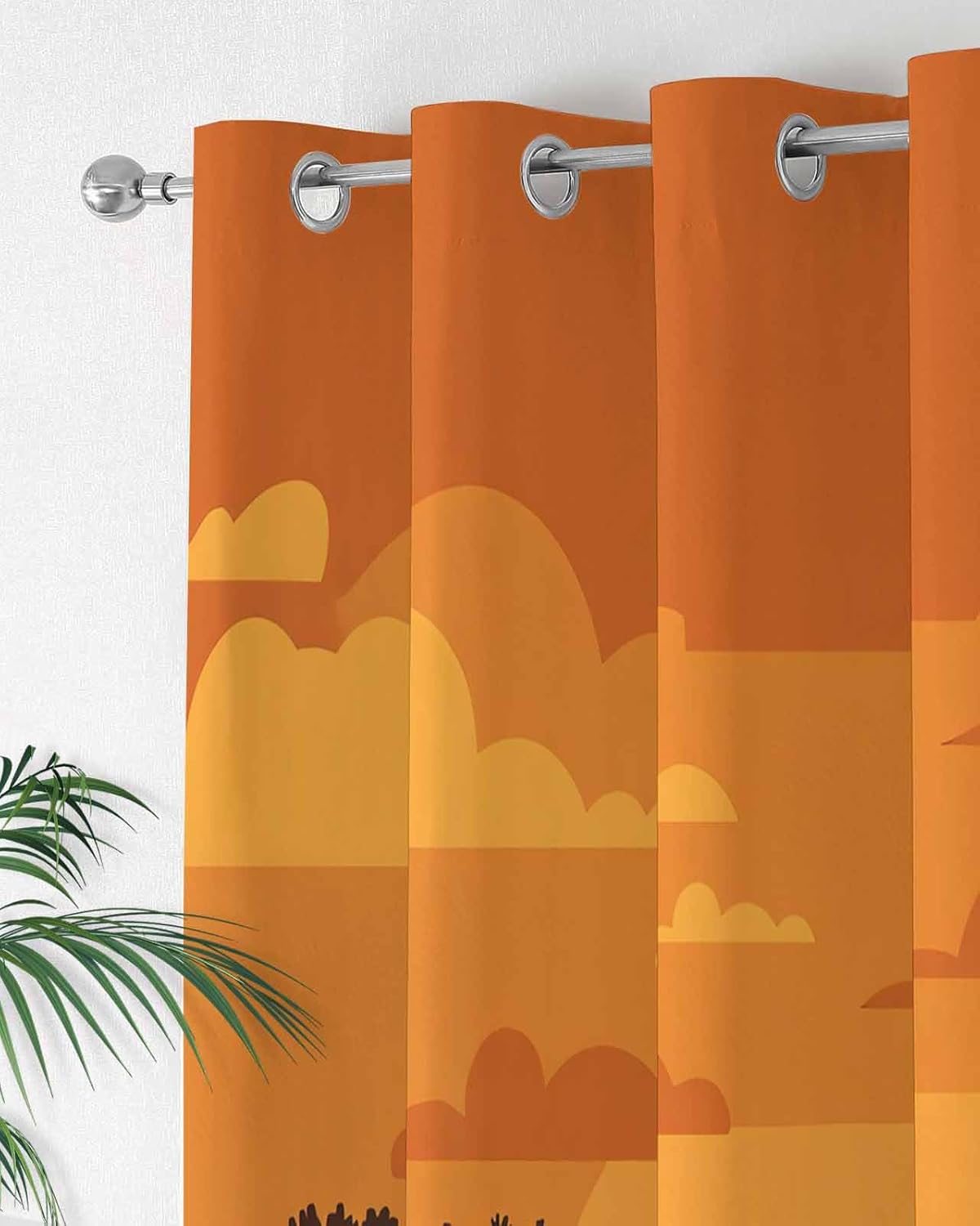 Thermal Insulated Grommet Blackout Curtains for Bedroom 72 Length Window Treatment Home Decor Curtains for Living Room, African Women Window Drapes 1 Panel- Sunset Calm Evening