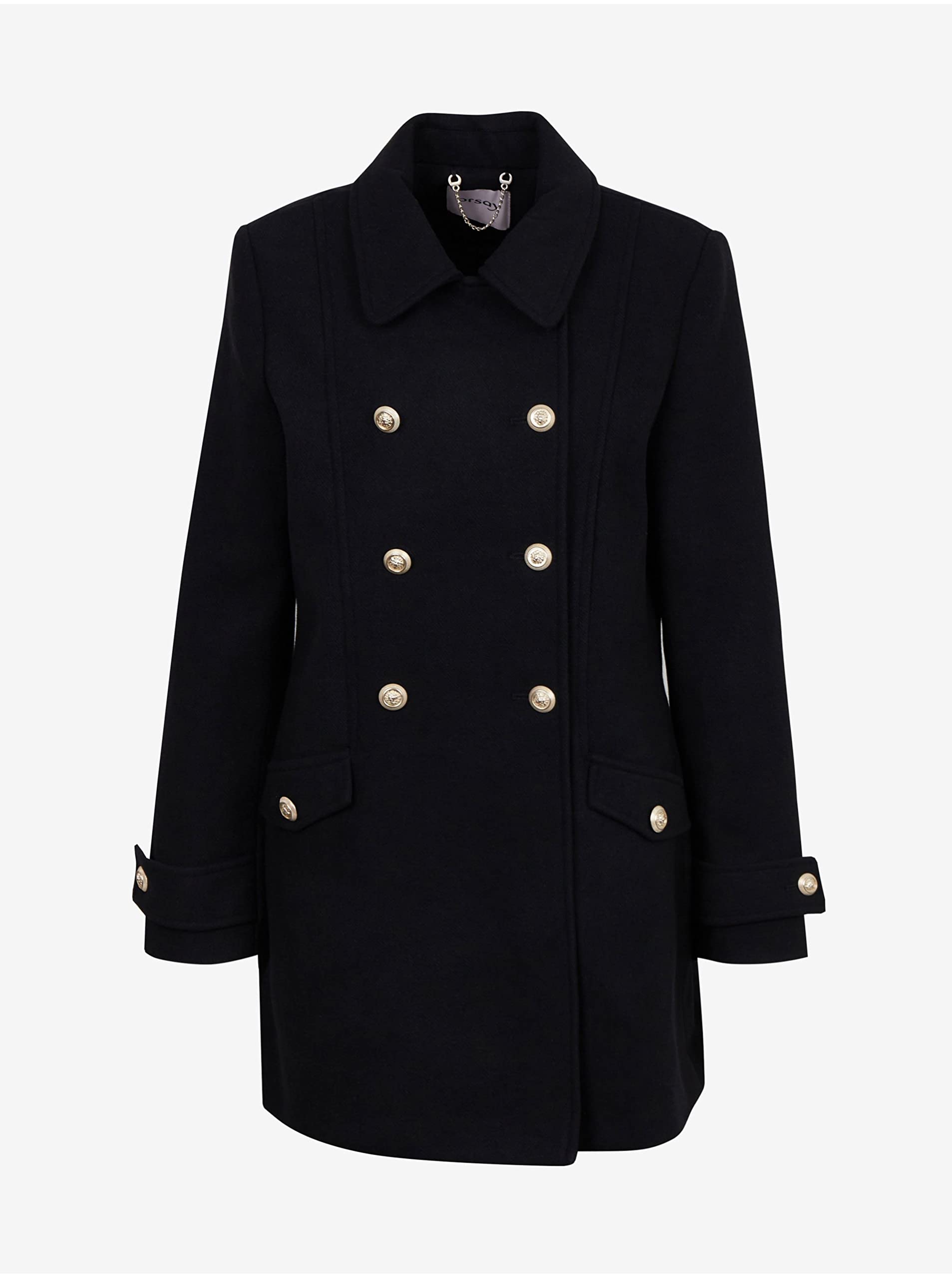 ORSAY Schwarzer Damen-Wintermantel mit Wolle Trendige Damenmäntel | Stilvolle Begleiter | Warme Wintermode | Modische Mäntel | Elegante Outerwear | Winterjacken | Klassische Mäntel S