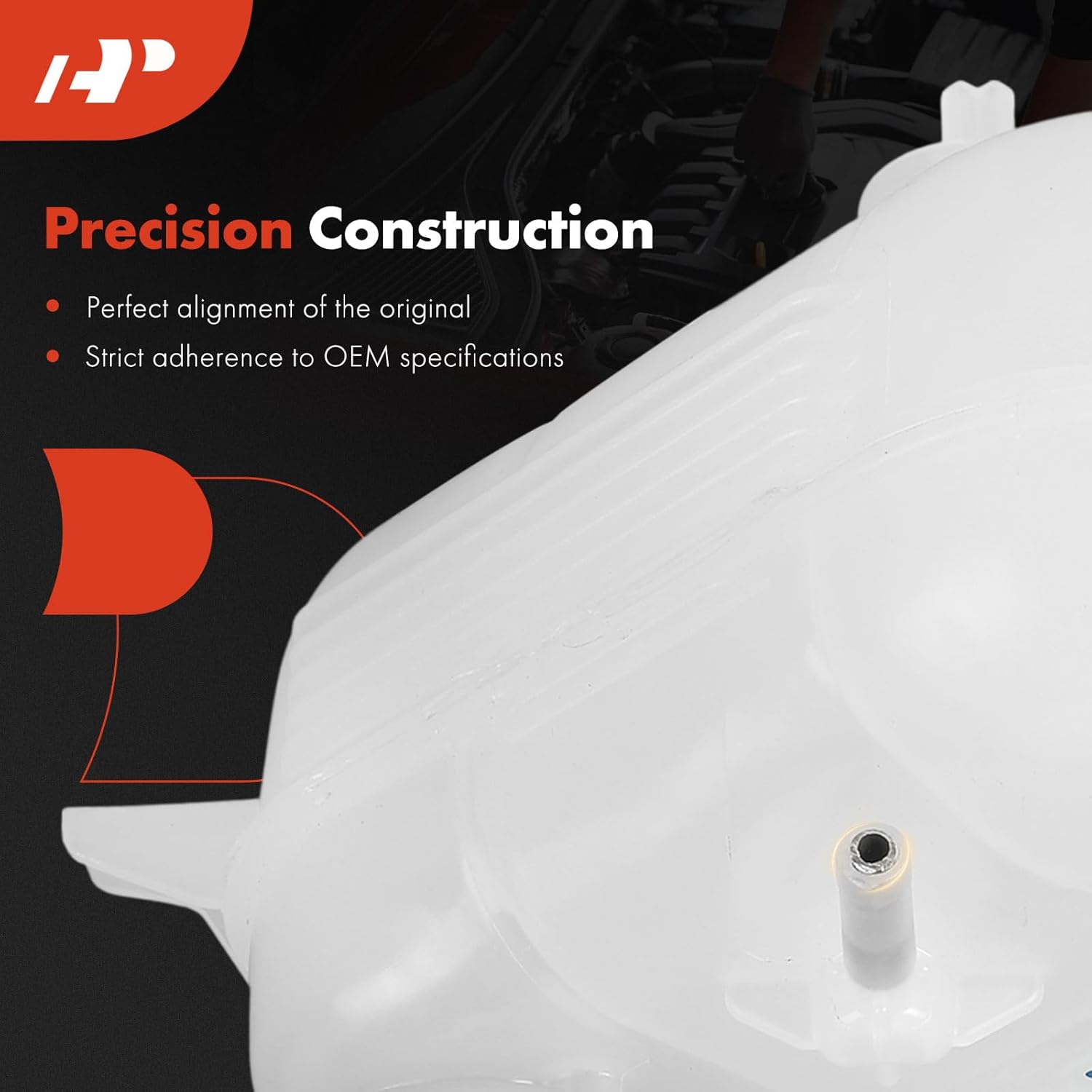 A-Premium Engine Coolant Overflow Recovery Reservoir Tank [with Cap] Compatible with Dodge Dart 2013 2014 2015 2016 - Front Side