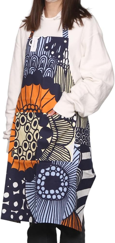 MARIMEKKO Siirtolapuutarha Apron for Women and Men – Refine Your Kitchen Décor with Our Colorful Aprons – 100% Cotton Apron for Kitchen (34.5 in x 33 in)