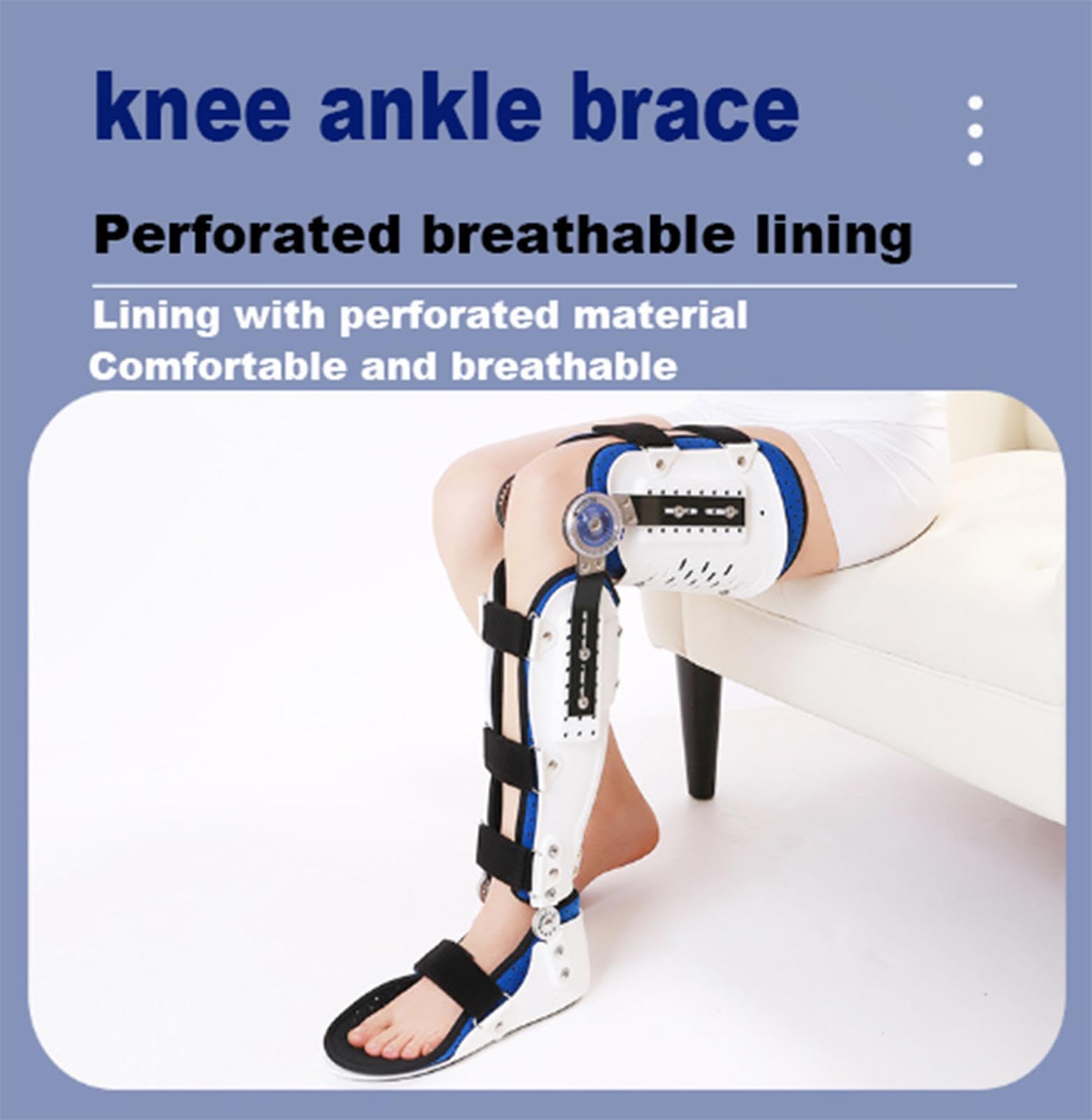 Rodillera Articulada Postoperatoria, Soporte de Pierna Inmovilizador de Rodilla Ajustable con Estabilizadores de Pierna Laterales Para Rodilla de Rehabilitación Ortopédica Estabilización,L-Left