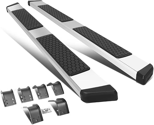 DNA MOTORING STEPB-ZTL-8243-SS - Estribos de acero inoxidable de 5 pulgadas de ancho compatibles con Ram 1500 Crew Cab 11-18 de 4 puertas,