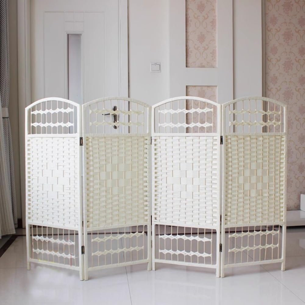 Cloison de séparation pliable à 4 panneaux - Paravent d'intimité - Séparateur décoratif léger pour le salon, facile à déplacer, idéal pour chambre à coucher ou chambre d'enfant