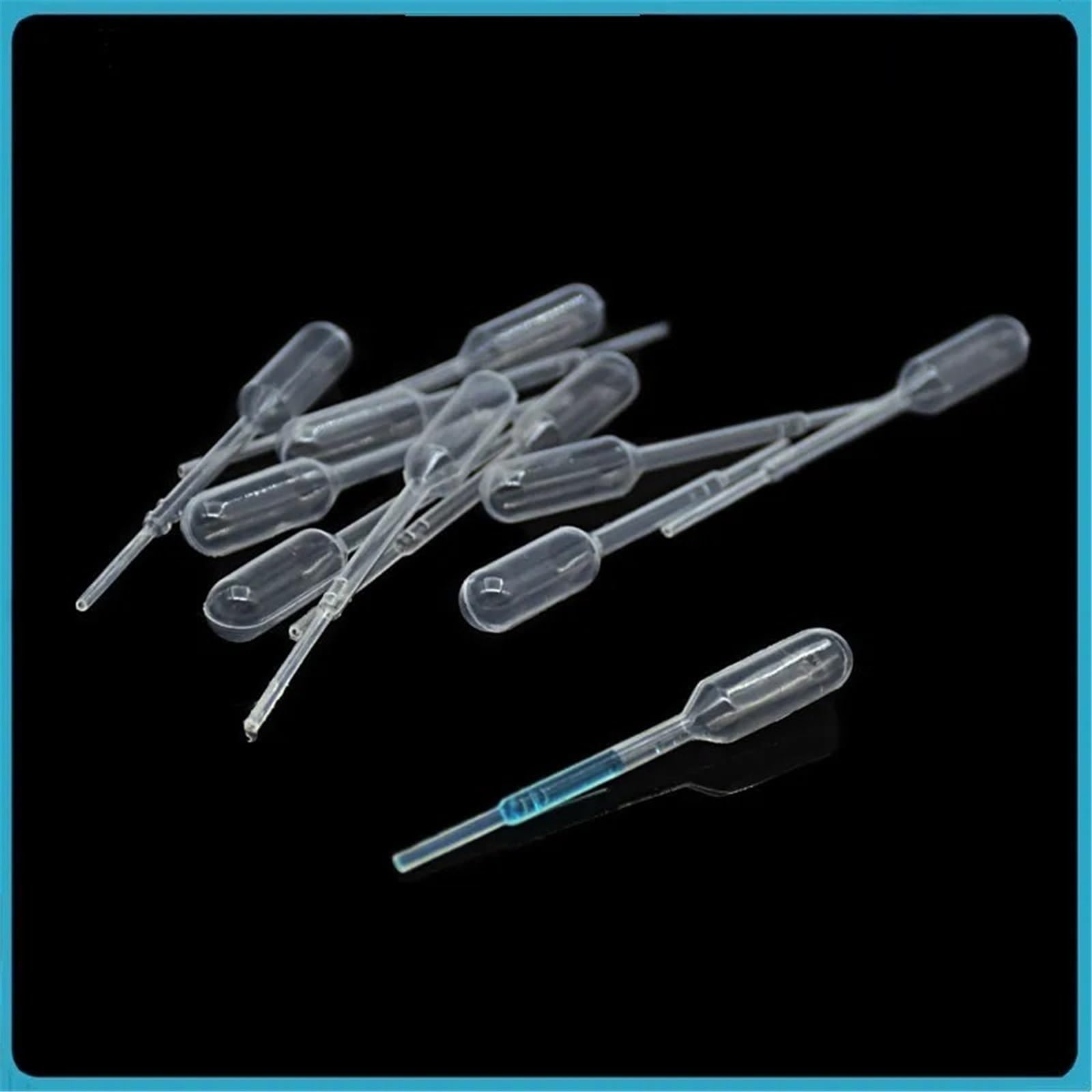 Pipetta Pasteur con scala da 0,2 ml, cannuccia di plastica graduata, contagocce monouso, lunghezza cannuccia aerografo 65 mm, 500 pezzi