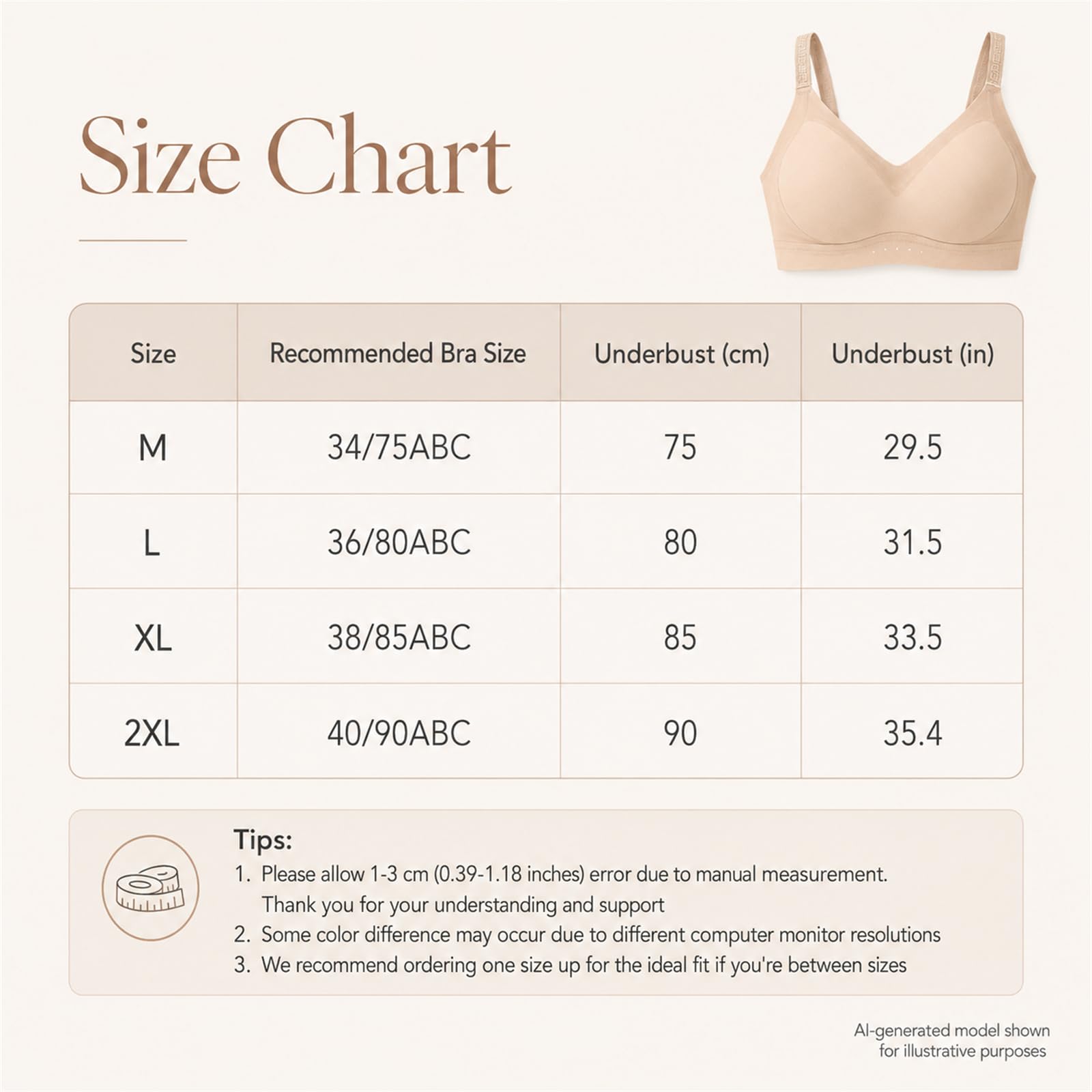 Reggiseno da donna senza ferretto senza cuciture invisibile t-shirt