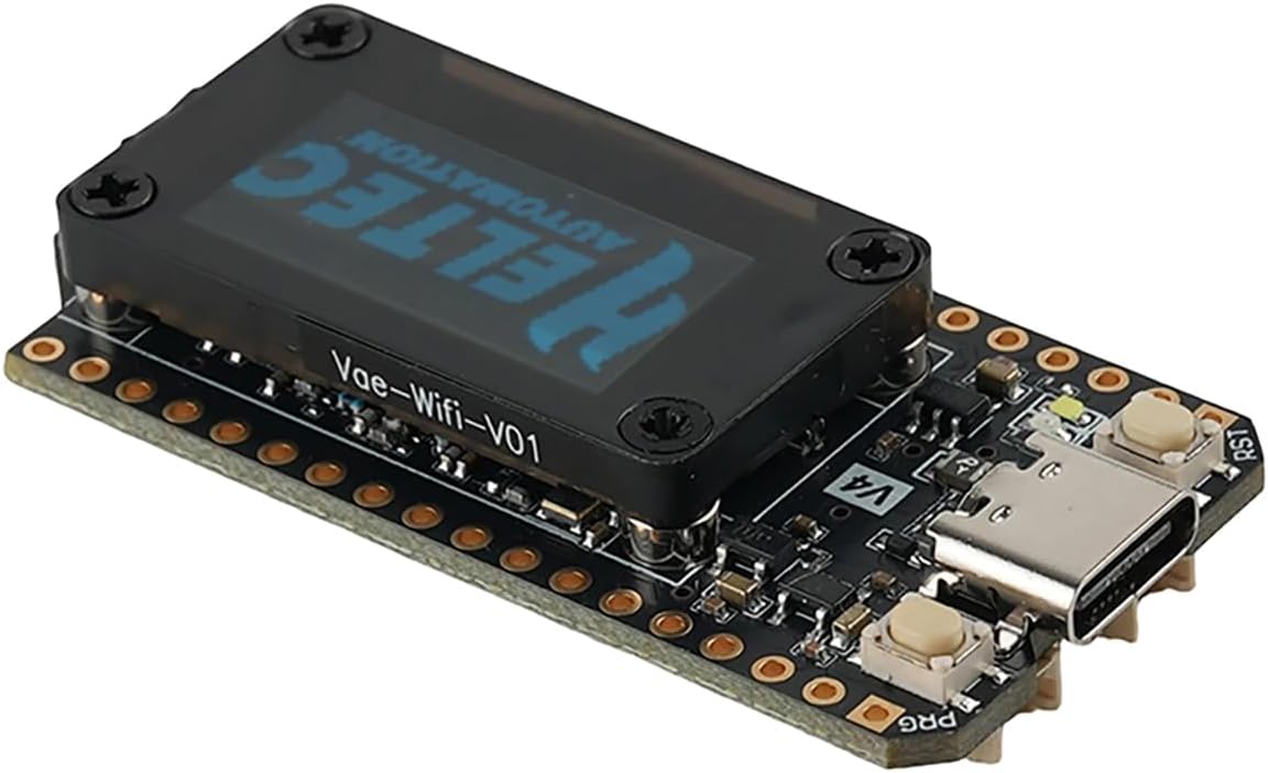 Heltec LoRa32 V4 ESP32-S3 Development Board with WiFi, BLE, SX1262, OLED Display, Green Case, Solar Support for IoT Gateway, Meshtastic Compatible