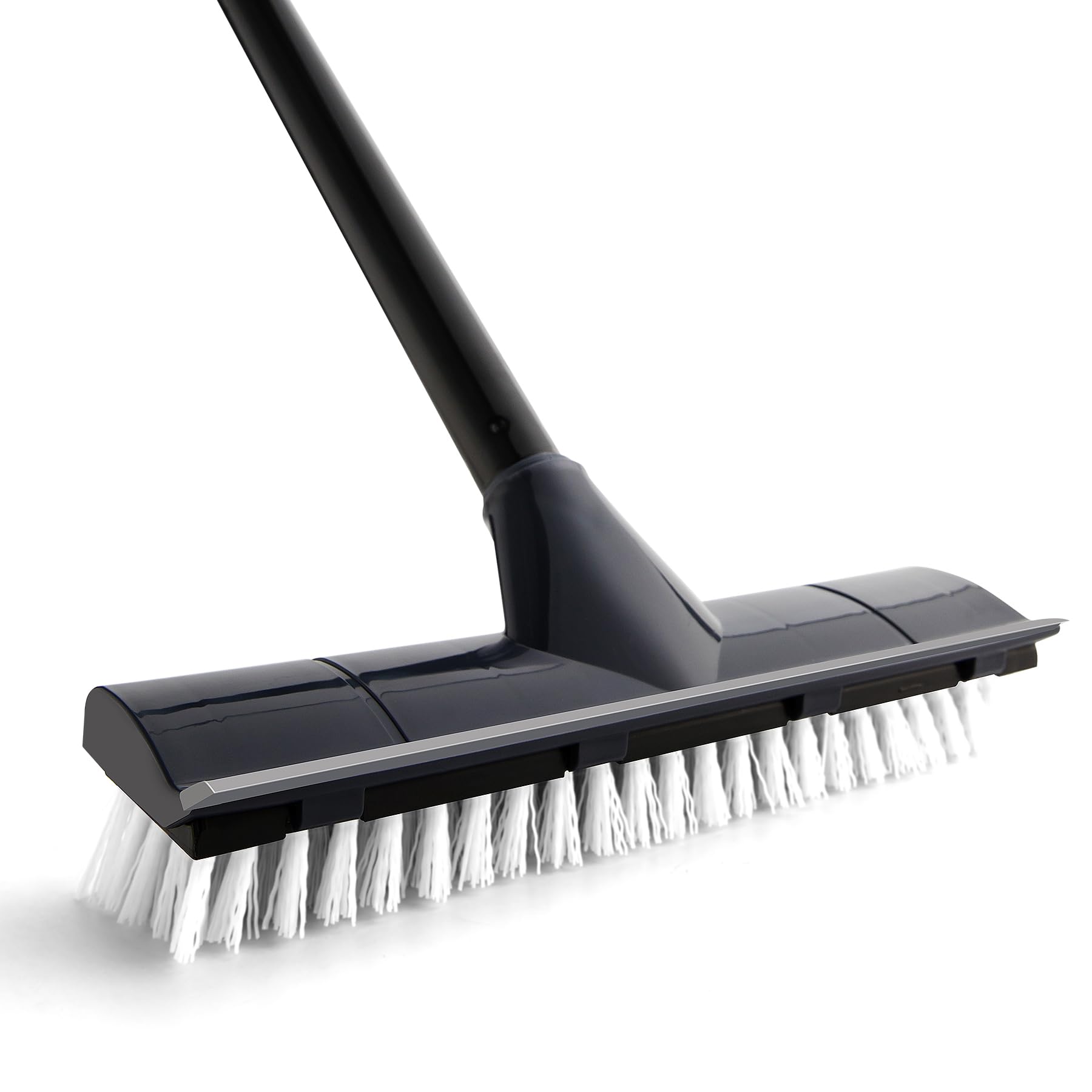 Yocada Floor Scrubber Brush, 2 in 1 Scratching Brush with Stiff Bristles, Shower Scrubber for Cleaning Patio, Bathroom, Garage, Kitchen, Wall, Deck, Tub, Tiles, 50 Inch Handle